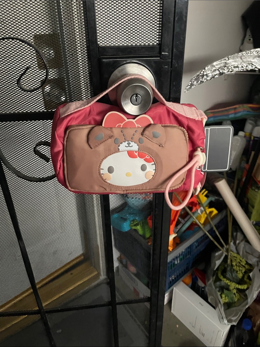 Hello Kitty Red and Light Pink Wristlet Pouch